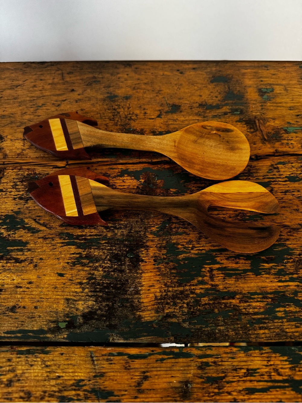 Handcrafted Wooden Salad Serving Spoon Set - Two-Piece